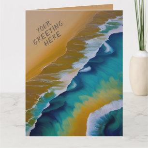 Waves on a Sandy beach all occasion Card