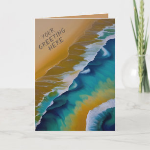 Waves on a Sandy beach all occasion Card