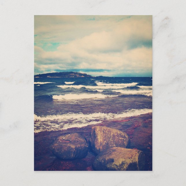 Waves On Lake Superior Postcard (Front)