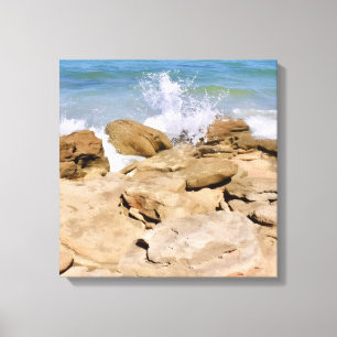 Waves on Rocky Coast shore Ocean Canvas  Print