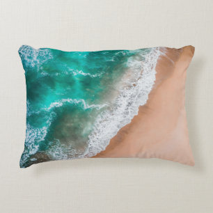 Waves on Sandy Beach  Decorative Cushion