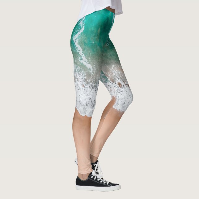Waves on Sandy Beach  Leggings (Right)