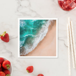 Waves on Sandy Beach Napkin