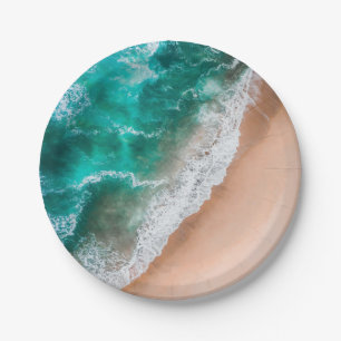 Waves on Sandy Beach  Paper Plate
