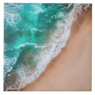 Waves on Sandy Beach Tile