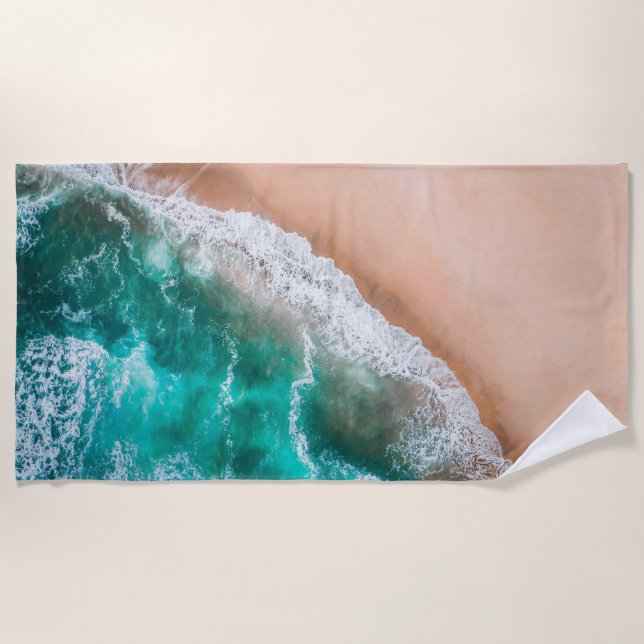 Waves on Sandy Beach  Towel (Front)