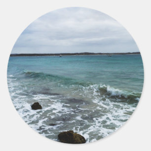 Waves On The Ocean, Classic Round Sticker