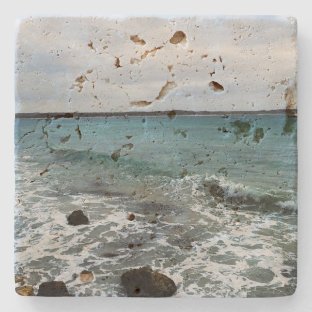 Waves On The Ocean,   Stone Coaster (Front)