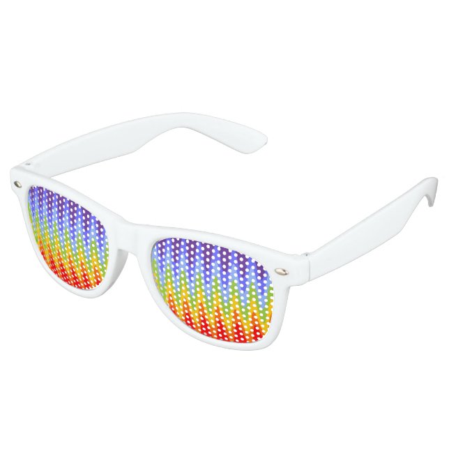 Waves Pattern - zigzag - chakra rainbow colours Retro Sunglasses (Angled)