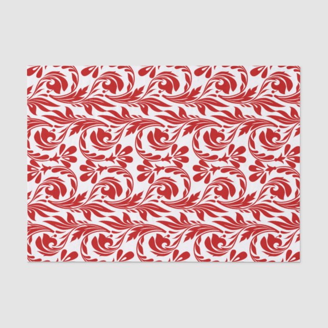 Waves-Red-White-TISSUE WRAP PAPER (Front)