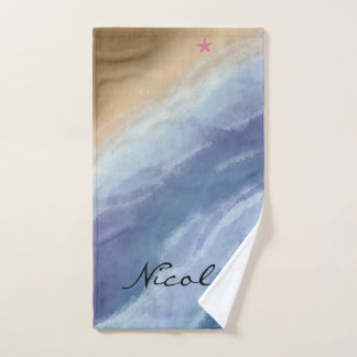 Waves rolling in hand towel