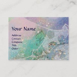 WAVES RUBY MONOGRAM, bright light green blue Business Card