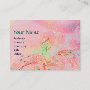 WAVES RUBY MONOGRAM, bright pink green red blue Business Card