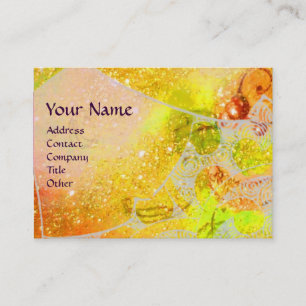 WAVES RUBY MONOGRAM, bright yellow blue purple Business Card