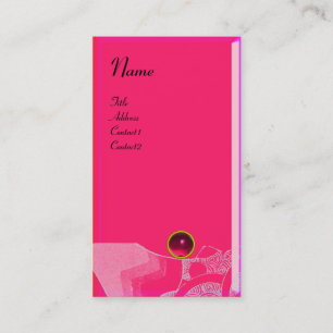 WAVES RUBY MONOGRAM,pink red black Business Card