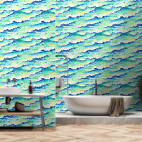 Waves seamless pattern ocean sea blue beach