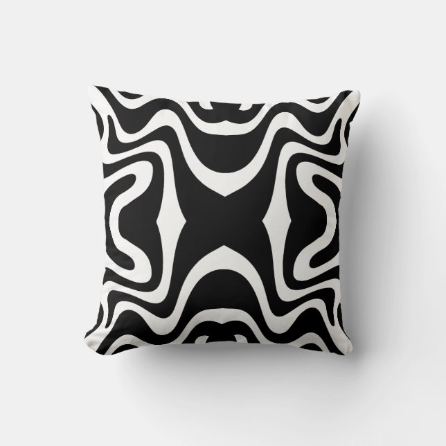 Waves seamless pattern, psychedelic cushion (Front)