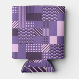 Waves Stripes Dots: Modern Seamless. Can Cooler