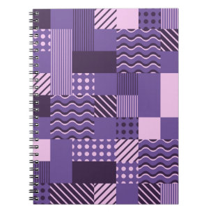 Waves Stripes Dots: Modern Seamless. Notebook
