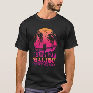 Waves & Sunsets Surfrider Beach, Malibu Synthwave T-Shirt