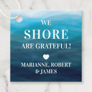 Waves Teacher Thank You Tags, Staff Appreciation Favour Tags