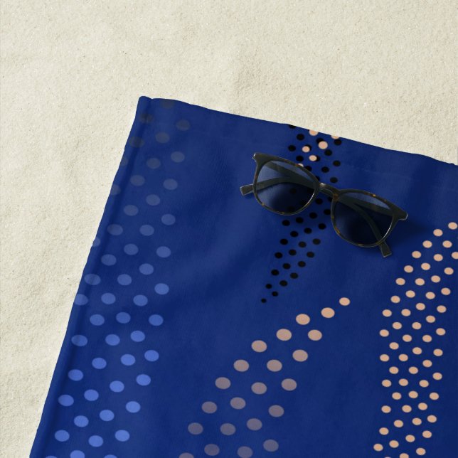Waves Tiger (stylised pattern) 2 Beach Towel (In Situ)