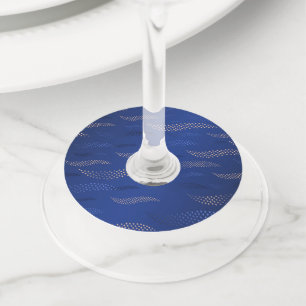 Waves Tiger (stylised pattern) 2 Wine Glass Tag