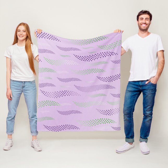 Waves Tiger (stylised pattern) 3 Fleece Blanket (In Situ)