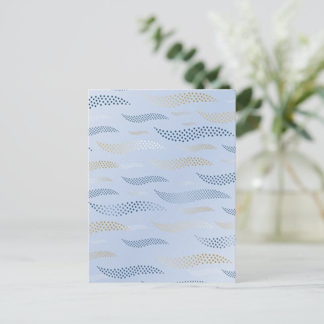 Waves Tiger (stylised pattern) 4 Holiday Postcard (Standing Front)