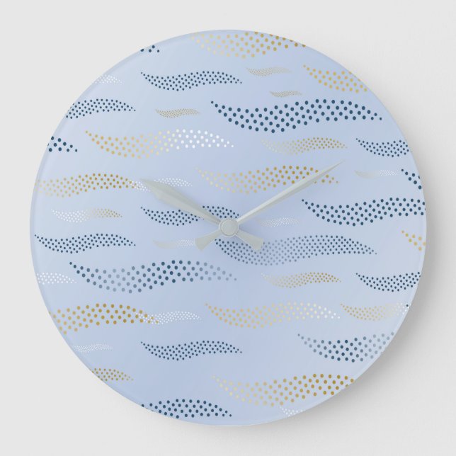 Waves Tiger (stylised pattern) 4 Large Clock (Front)