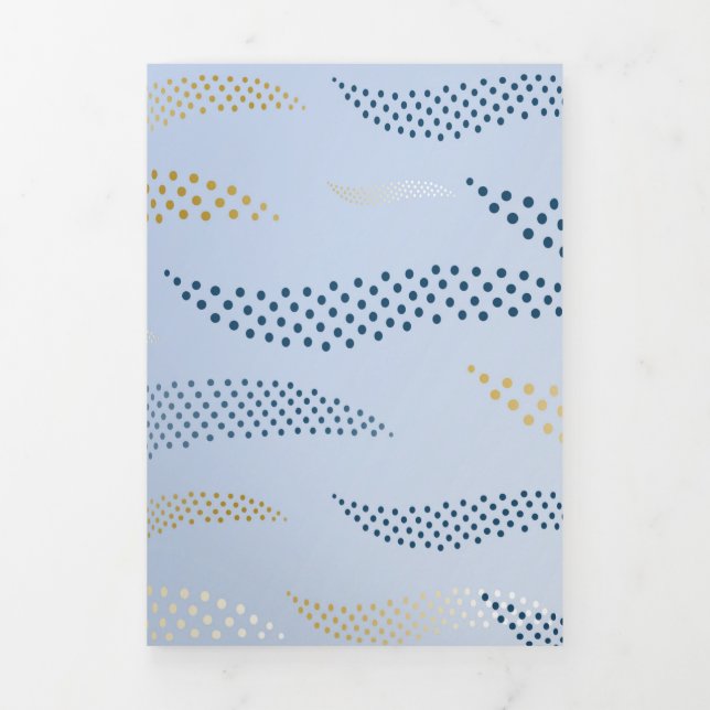 Waves Tiger (stylised pattern) 4 Tri-Fold Holiday Card (Cover)