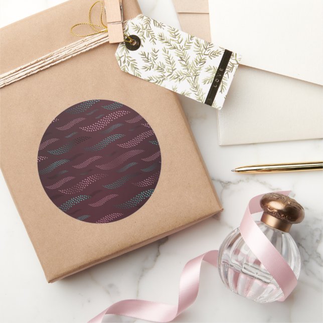 Waves Tiger (stylised pattern) 6 Classic Round Sticker (Gifting)