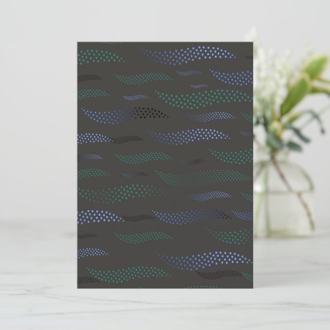 Waves Tiger (stylised pattern) 7 Thank You Card (Standing Front)