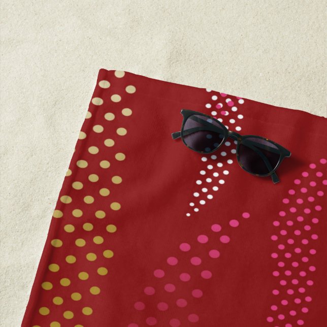 Waves Tiger (stylised pattern) 8 Beach Towel (In Situ)