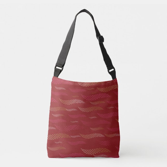Waves Tiger (stylised pattern) 8 Crossbody Bag (Front)