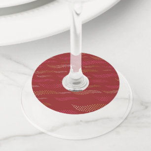 Waves Tiger (stylised pattern) 8 Wine Glass Tag