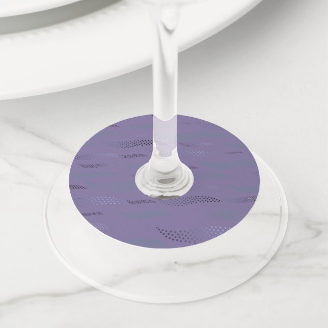 Waves Tiger (stylised pattern) 9 Wine Glass Tag (Close Up)