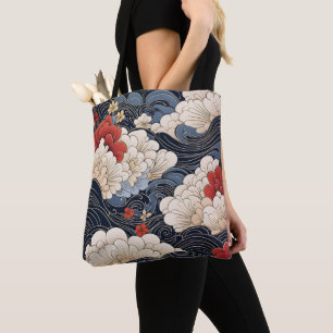 Waves Ukiyo-e Style Tote Bag