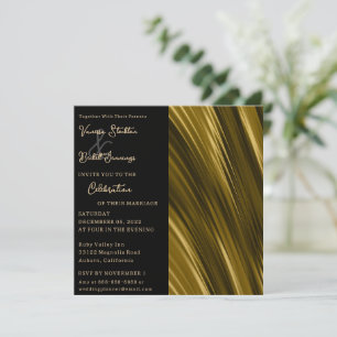 Wavey Gold Wedding Invitation