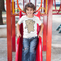 Waving Adorable Smiling Bear
