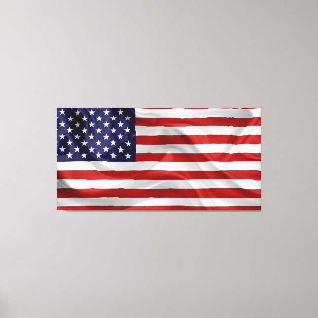 Waving American Flag Canvas Print (Front)