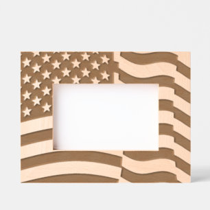 Waving American Flag Etched Frames