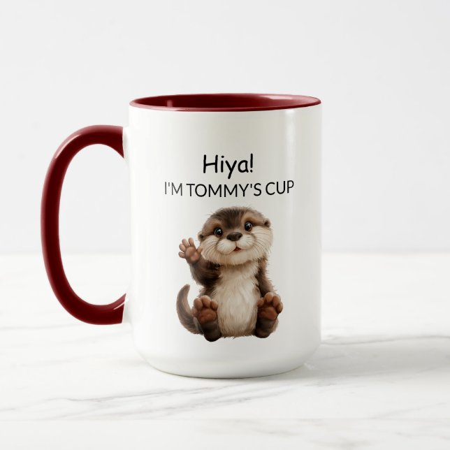 Waving Baby Otter Mug (Left)