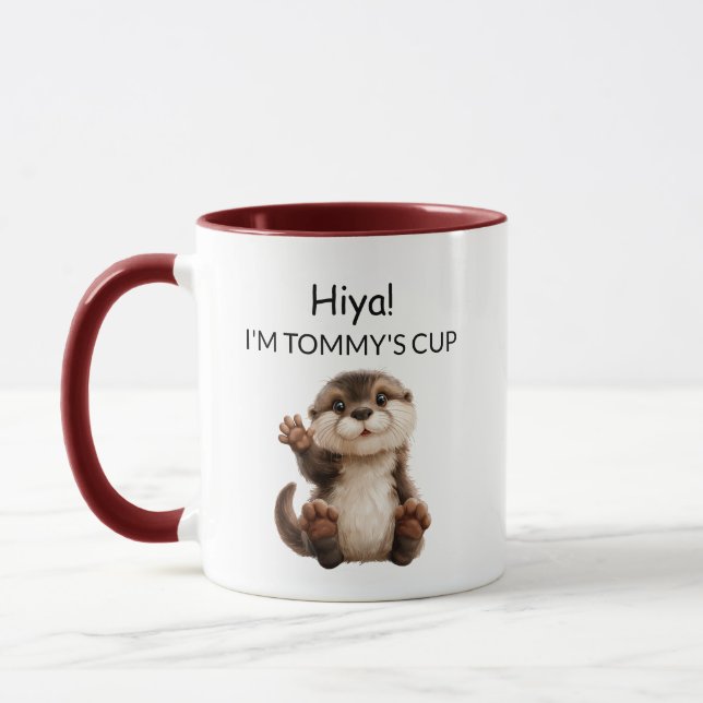 Waving Baby Otter Mug (Left)