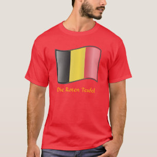 Waving Belgian Flag Die Roten Teufel T-Shirt
