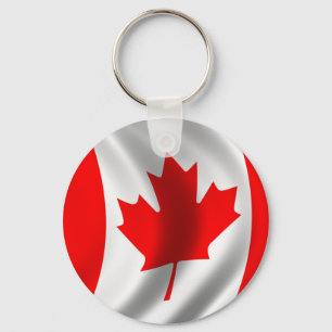 Waving Canadian Flag Key Ring