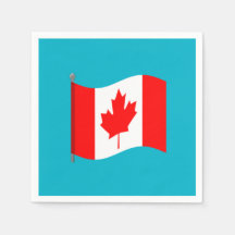 Waving Canadian Flag Napkins