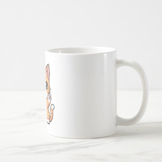Waving Cute Orange Tabby Kitten Coffee Mug (Right)