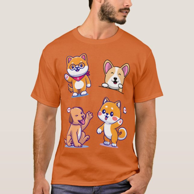 Waving Dog vintage retro T-Shirt (Front)