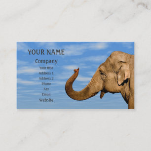 Waving elephant business card